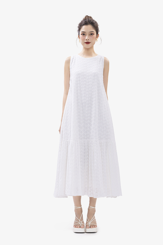 Váy trắng ôm sát dáng suông dài đơn giản siêu xinh_V1995 - Đầm, váy nữ |  ThờiTrangNữ.vn