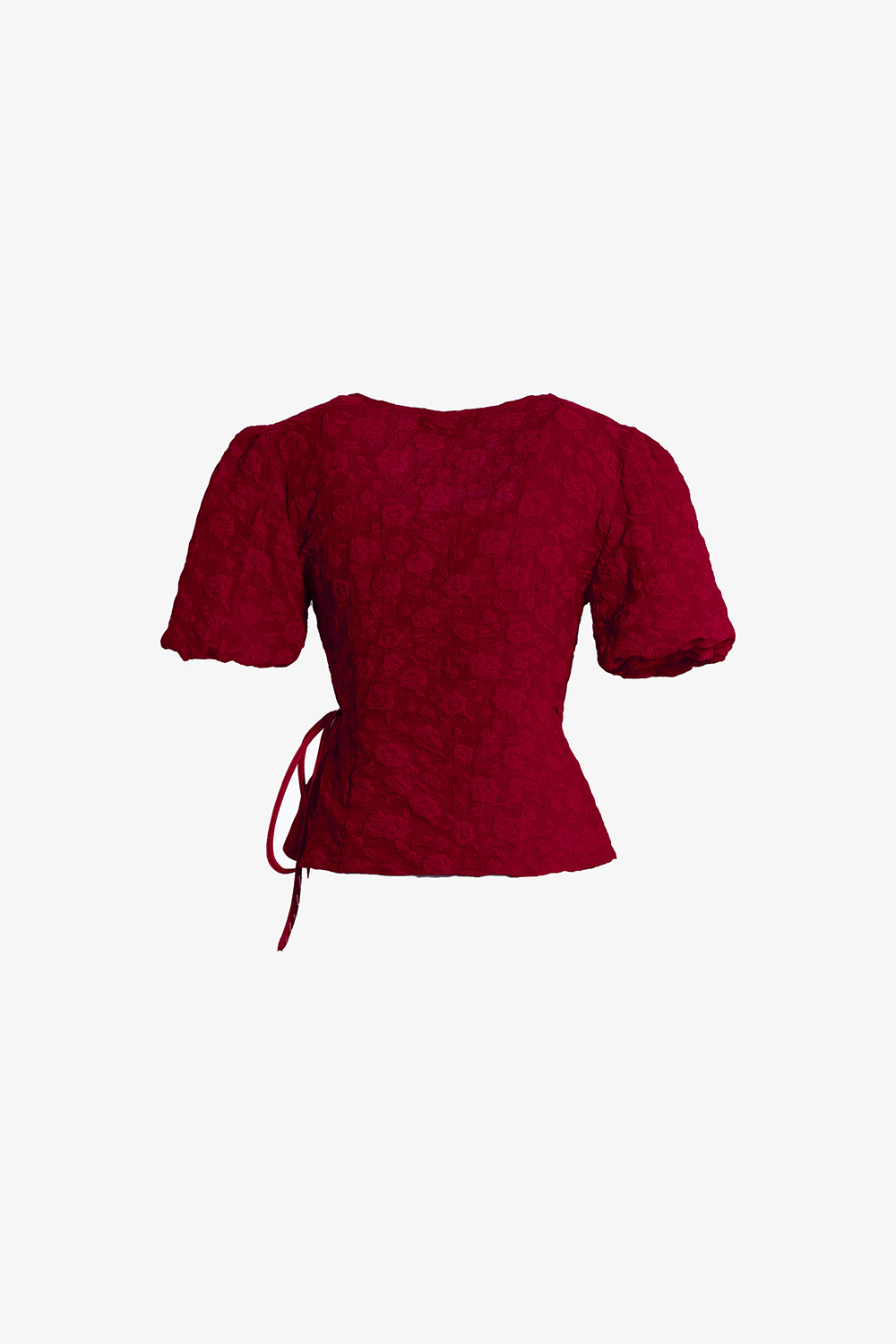 Áo kiểu nữ vạt đắp chéo thắt nơ màu đỏ