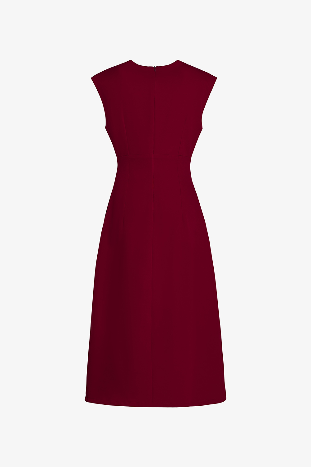 Đầm xòe đỏ dự tiệc ngực xếp ly nhấn eo cao