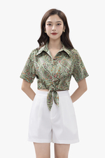 Quần short nữ màu trắng hai túi xéo