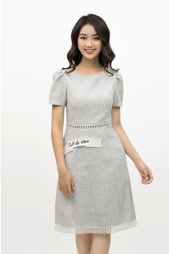 Đầm chữ A phối ren KK92-18