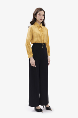 Quần công sở nữ màu đen dáng suông