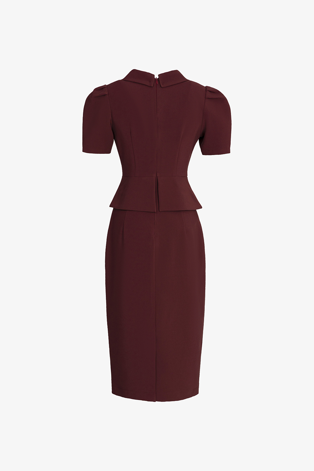 Đầm công sở dáng ôm peplum màu đỏ