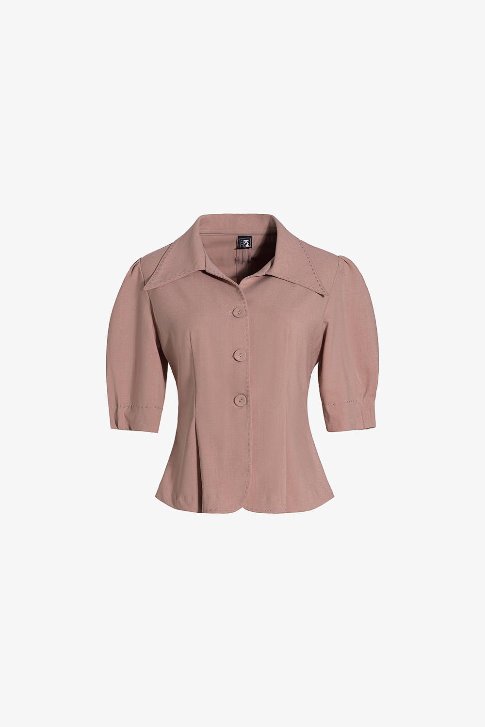 Áo sơ mi nữ công sở màu hồng tay phồng