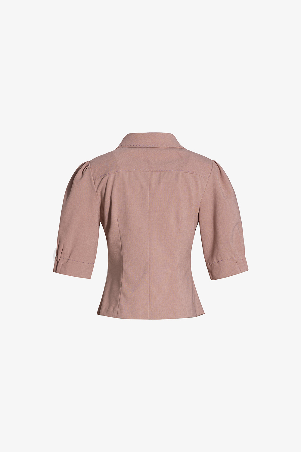Áo sơ mi nữ công sở màu hồng tay phồng