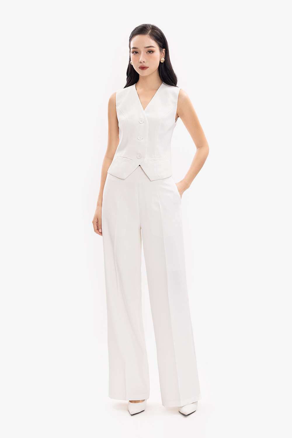 Áo gile công sở nữ dáng ngắn sát nách