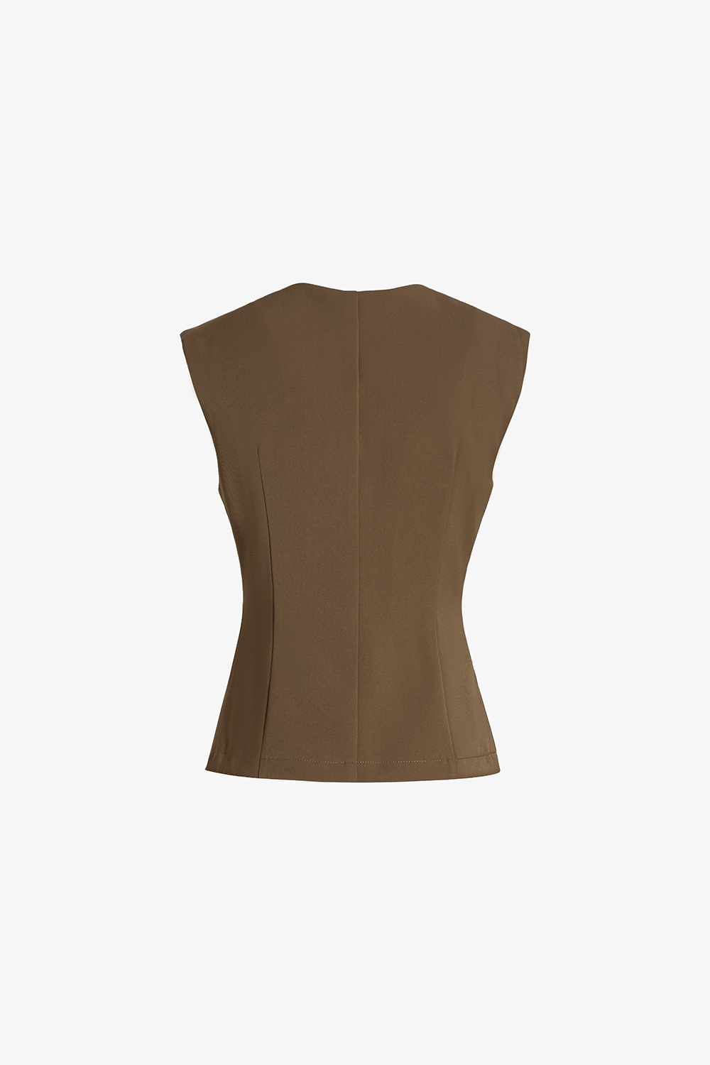 Áo gile nữ màu nâu túi xẻ