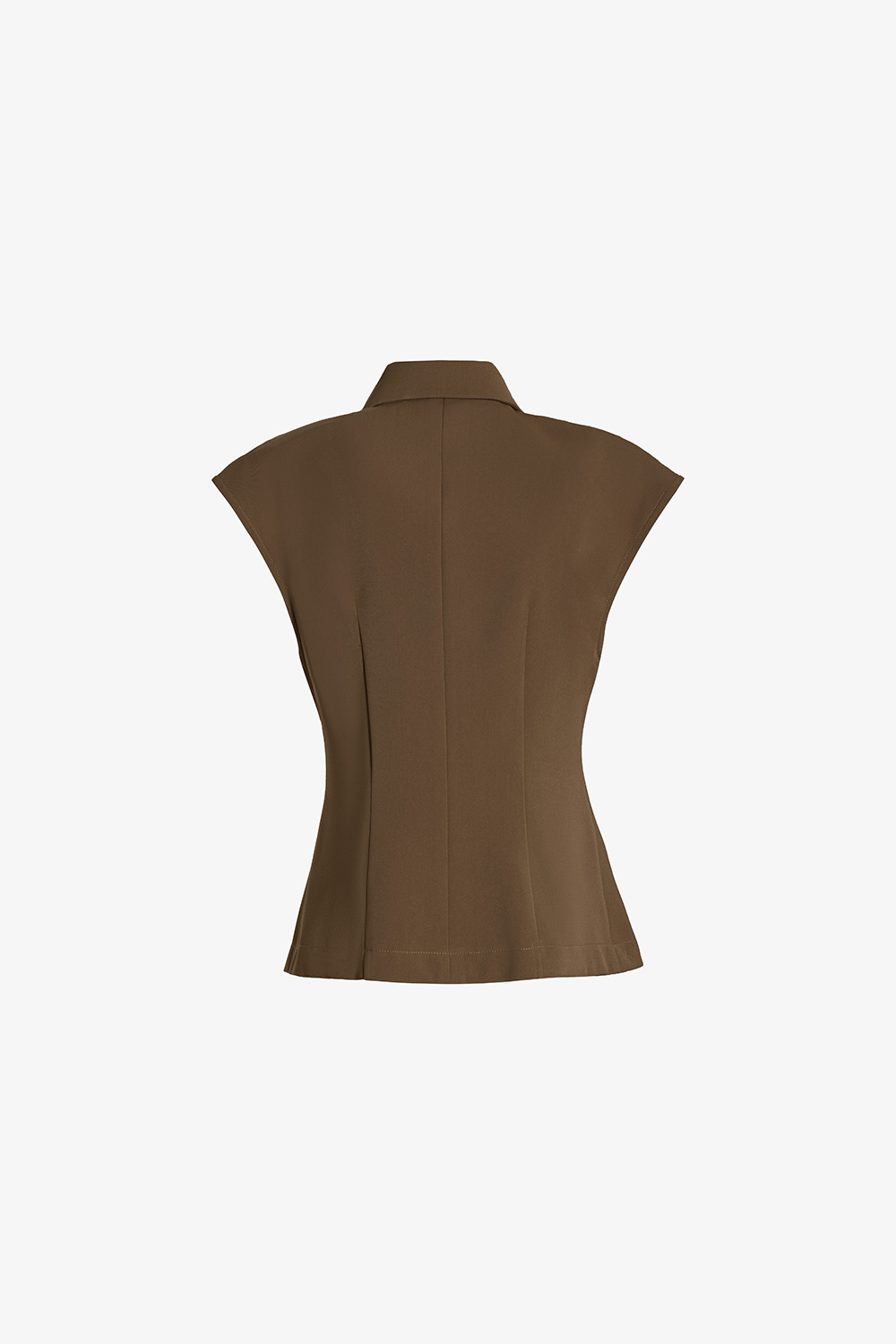 Áo kiểu công sở nữ màu nâu cổ đan tông