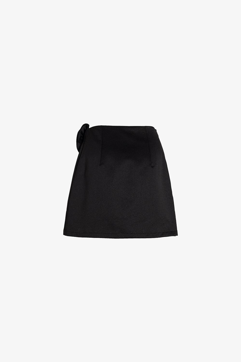 Chân váy ngắn chữ a màu đen đính hoa hồng