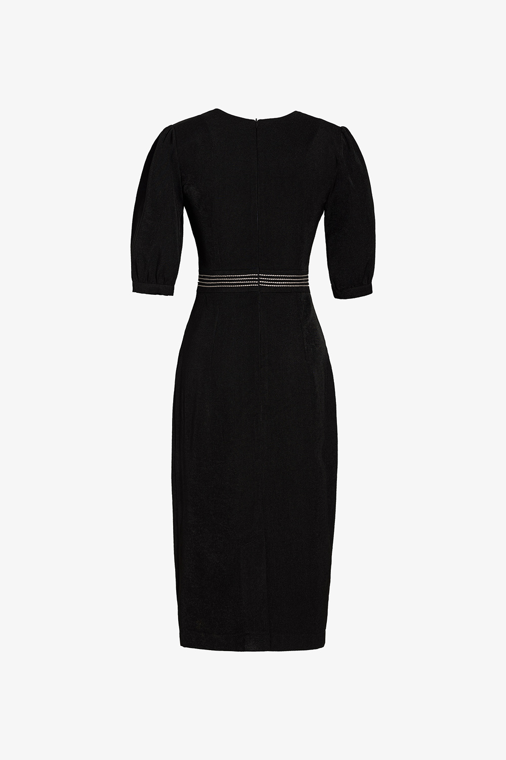 Đầm đen ôm body viền chỉ