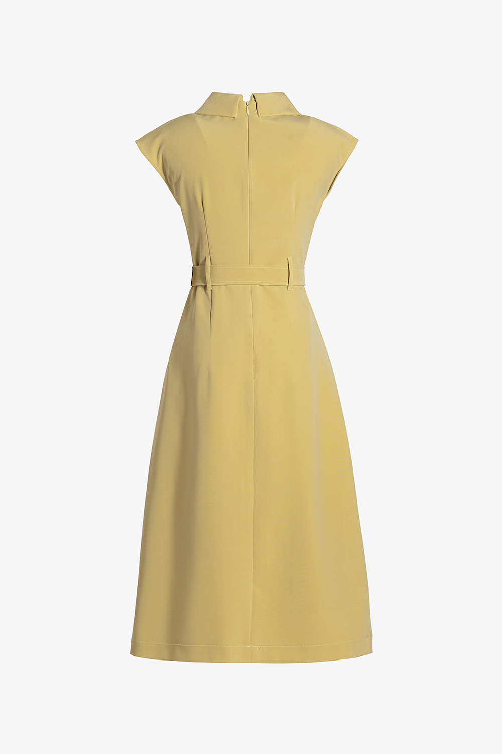 Đầm công sở chữ A màu vàng kèm thắt eo