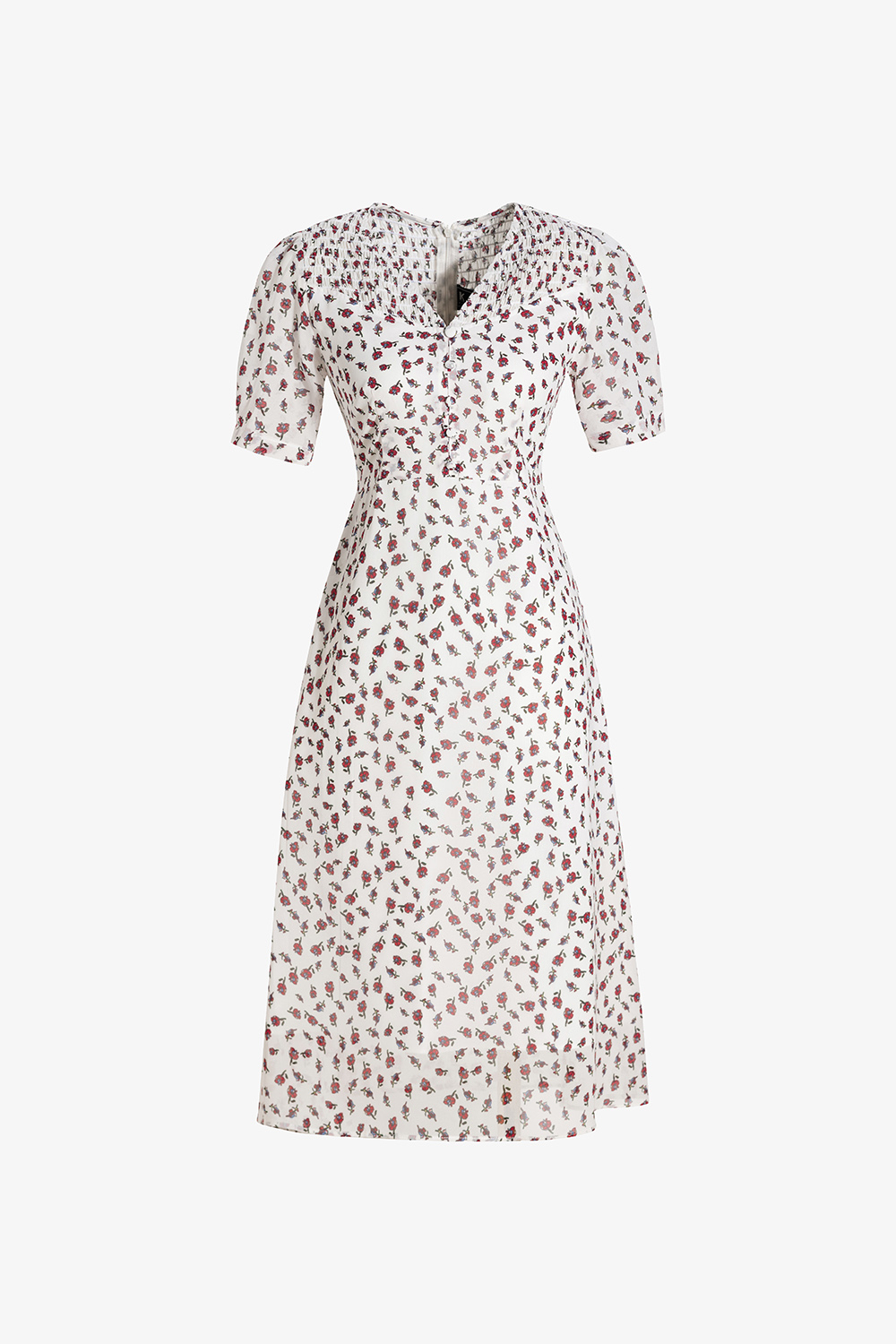 Đầm hoa nhí dáng chữ A cổ V