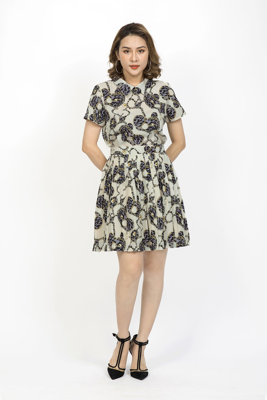 Áo kiểu cổ sen họa tiết ASM04-24