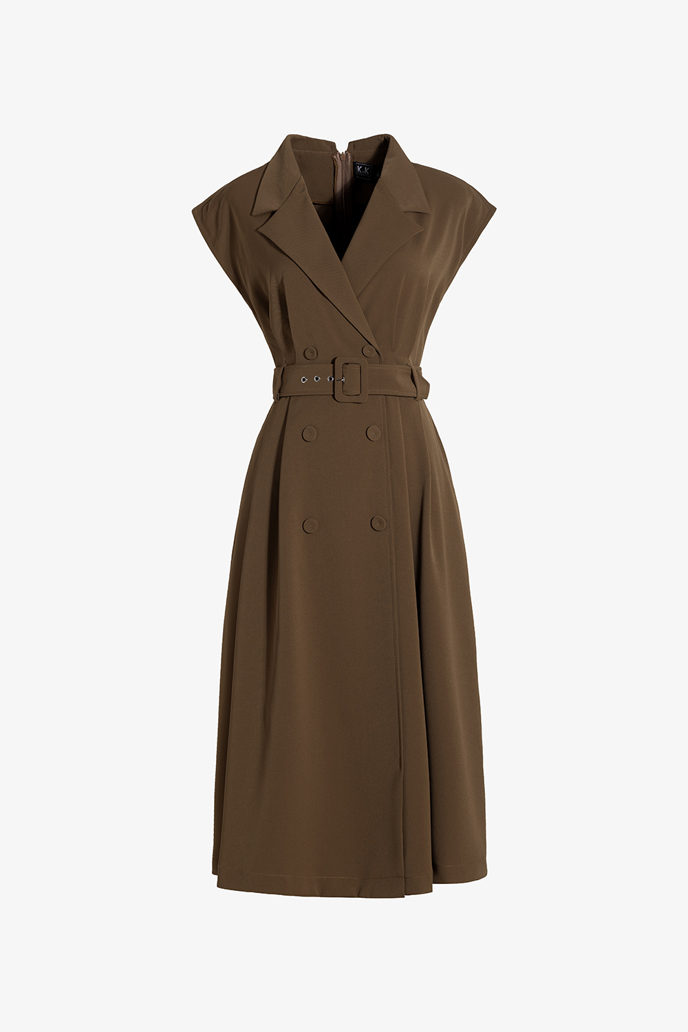 Đầm xòe công sở cổ đan tông phối belt