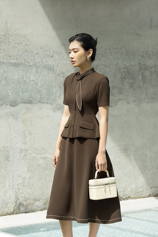 Áo peplum công sở nữ cổ vạt ASM18-13