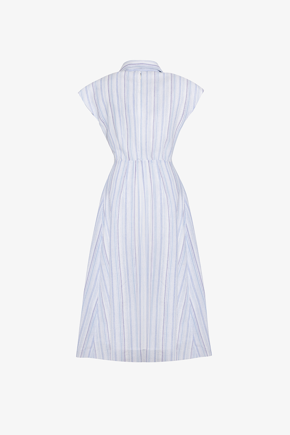 Đầm chữ A họa tiết kẻ sọc nhấn eo