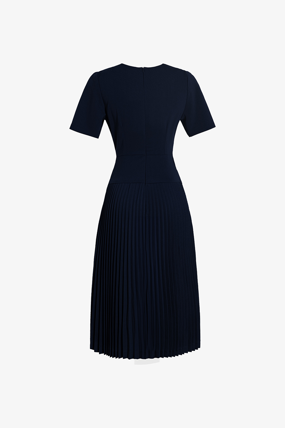 Đầm công sở xếp ly màu xanh cổ tim