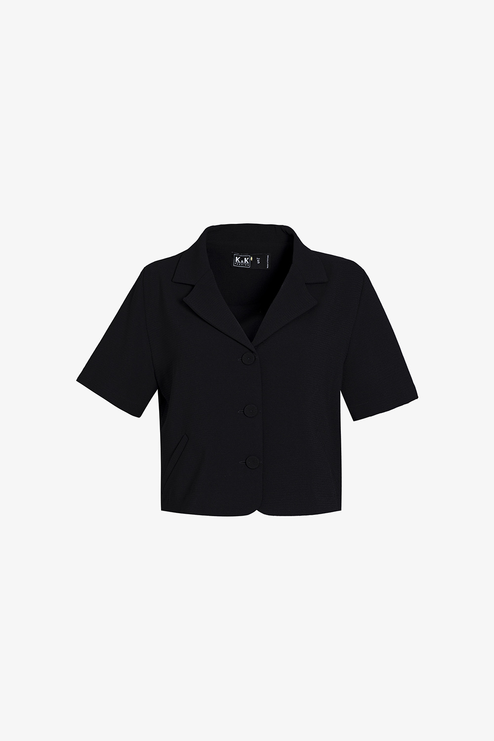 Áo kiểu nữ dáng suông ngắn màu đen