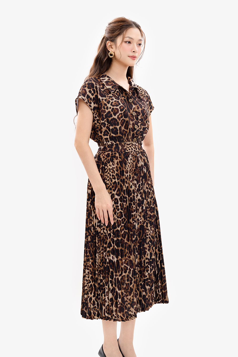 Chân váy chữ A họa tiết beo