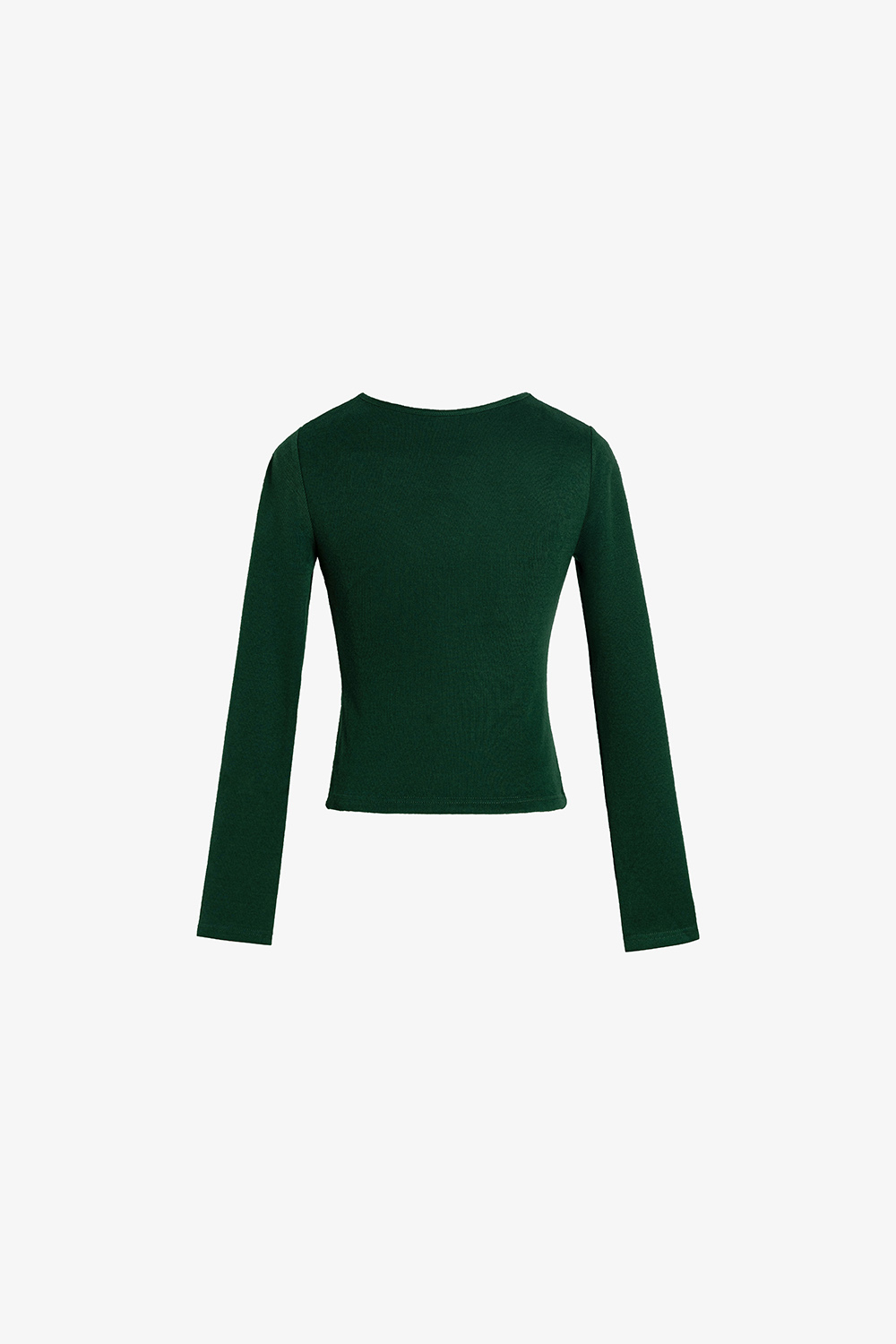 Áo thun ôm cổ V xoắn ngực màu xanh