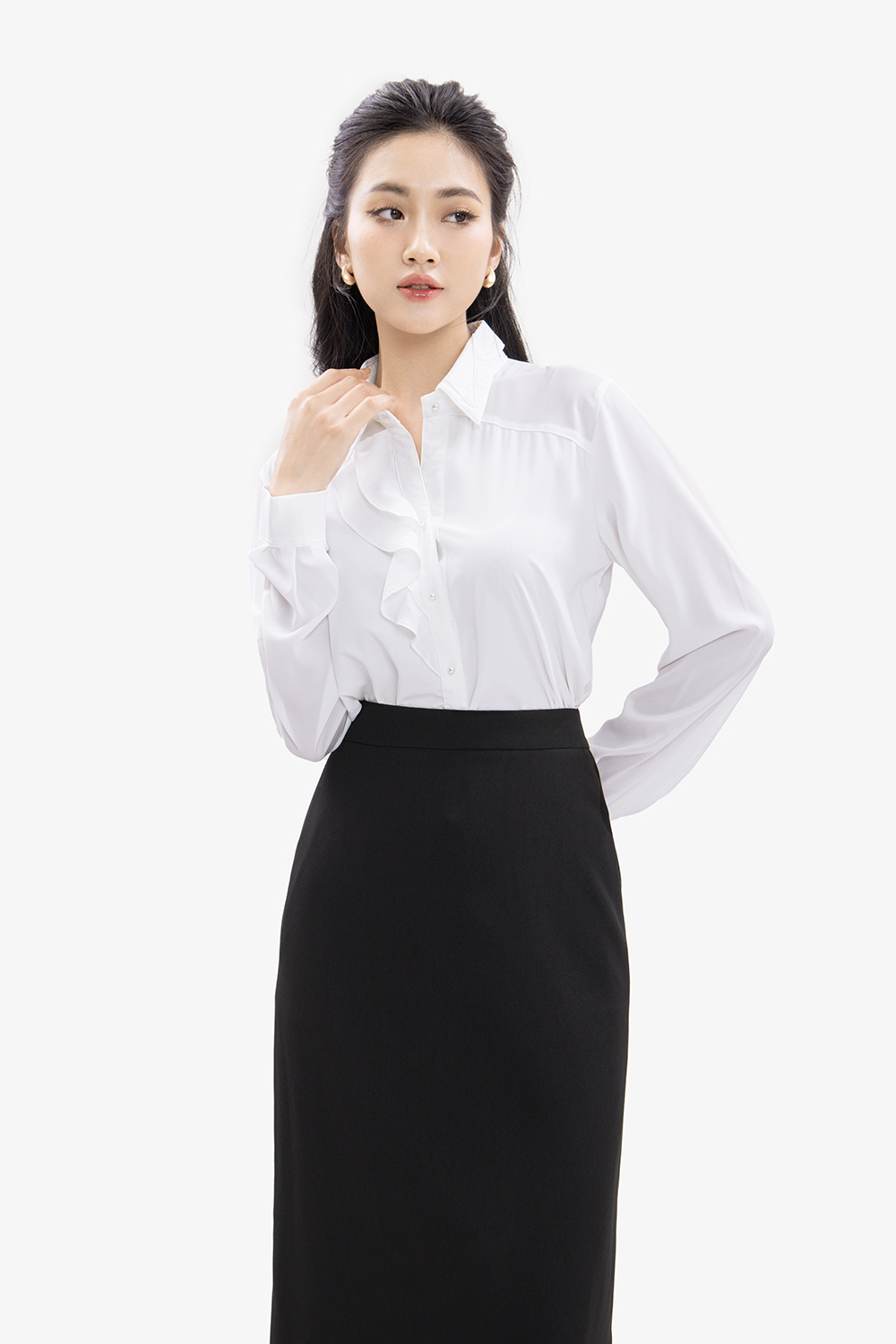 Áo sơ mi trắng công sở tay dài