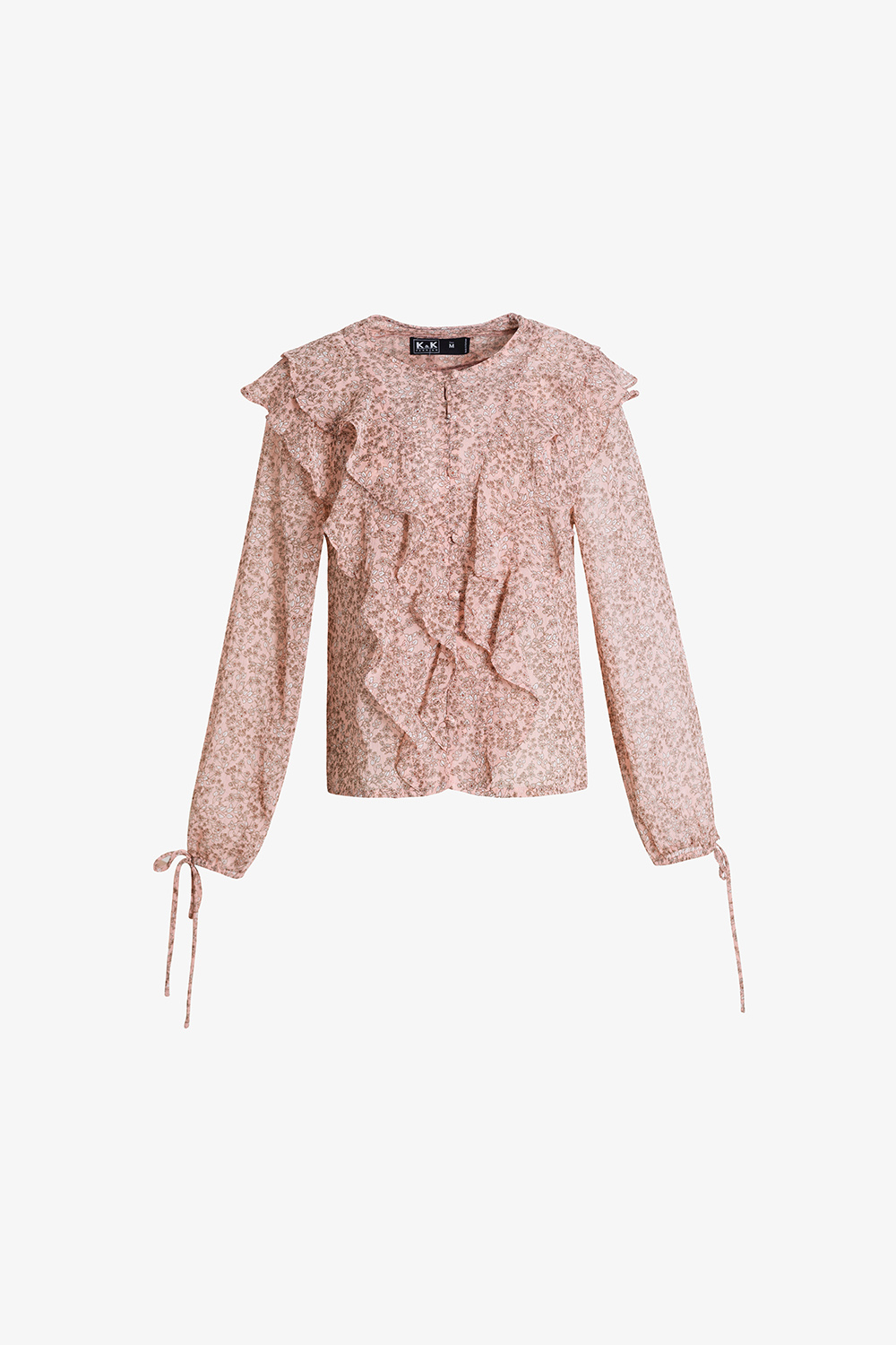 Áo kiểu nữ hoa nhí phối bèo