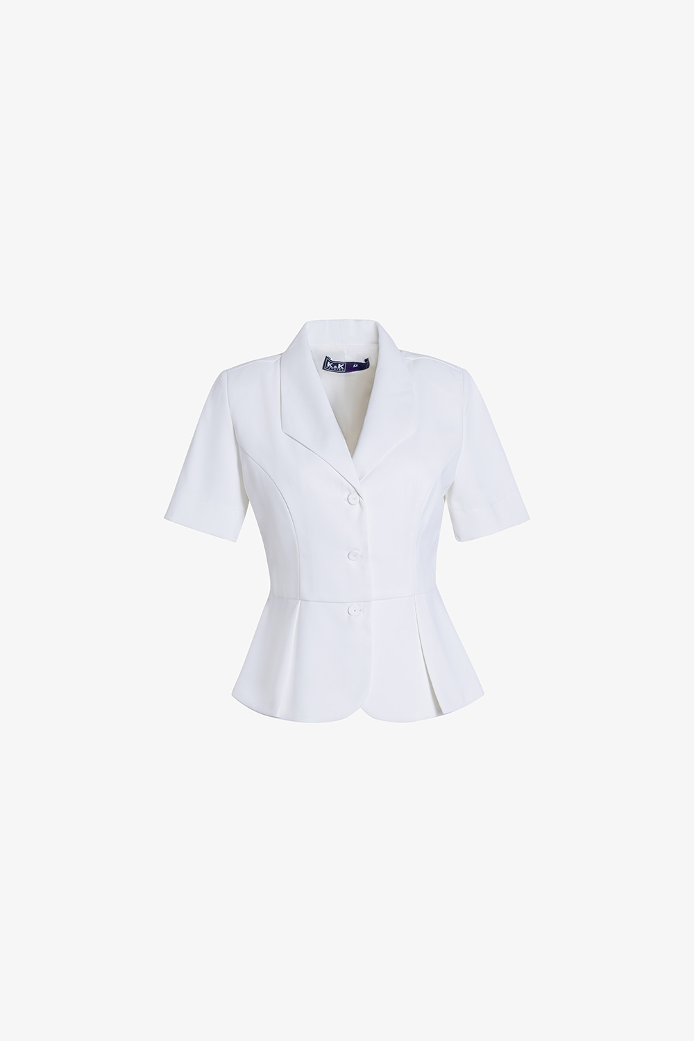 Áo peplum công sở nữ màu trắng tay ngắn