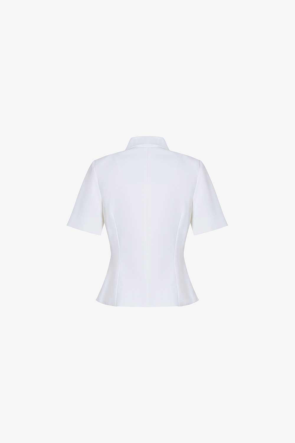 Áo peplum công sở nữ màu trắng tay ngắn