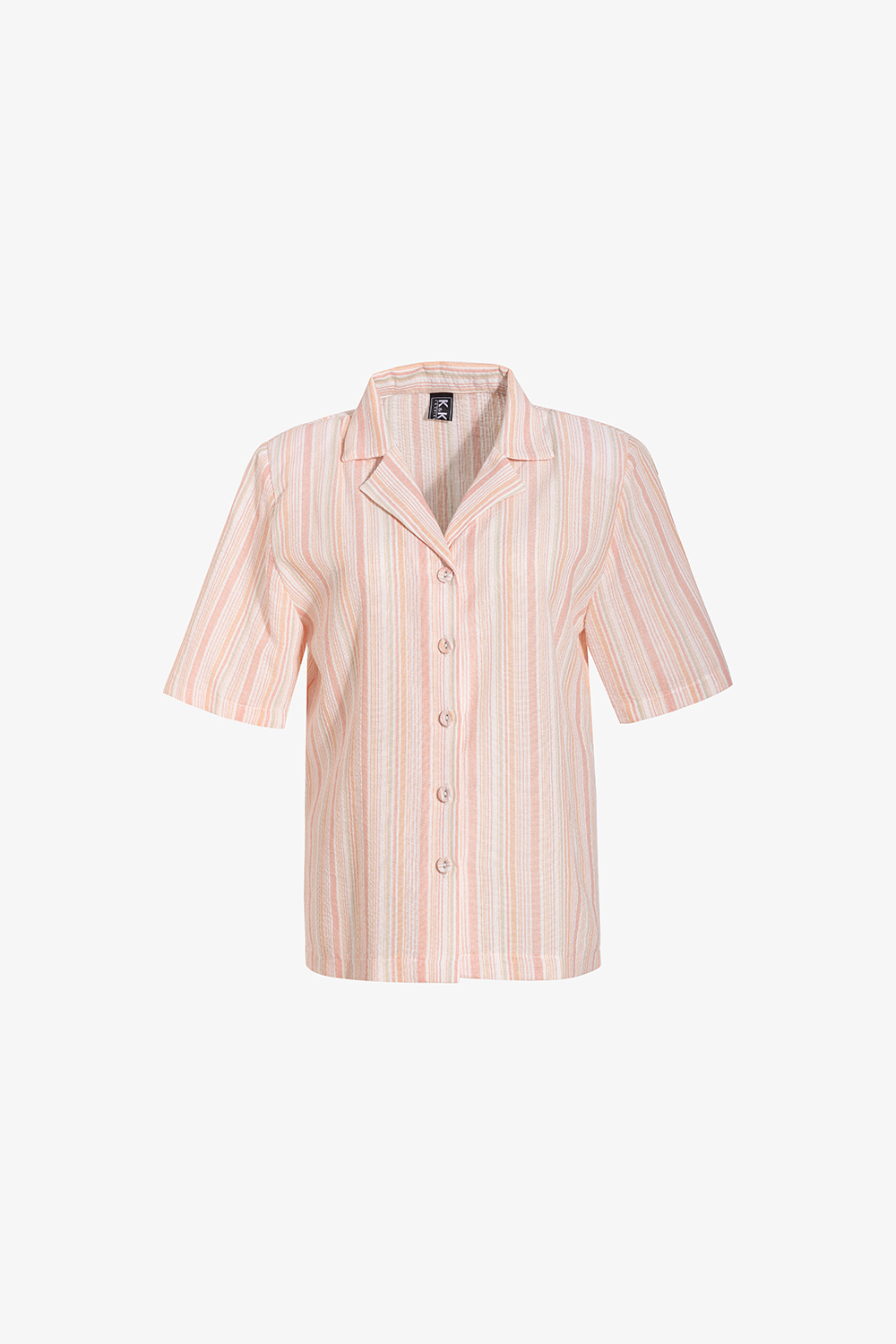 Áo sơ mi cổ đan tông họa tiết sọc