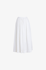 Chân váy xòe midi linen màu trắng