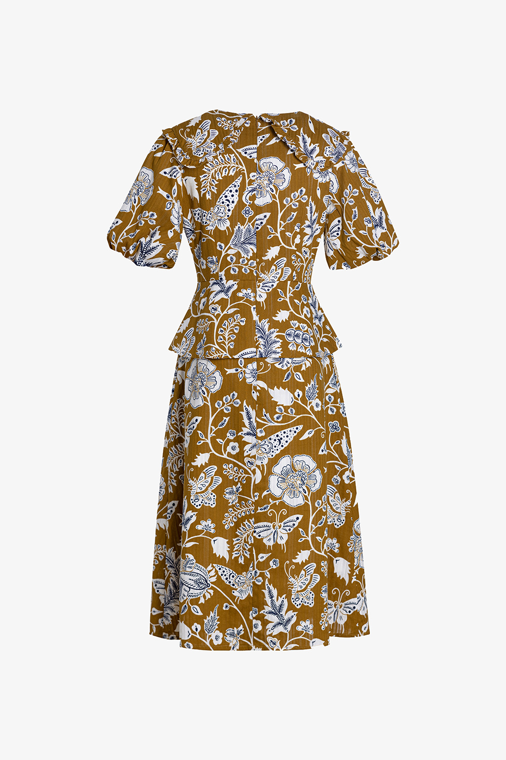 Đầm chữ A dáng peplum phối họa tiết