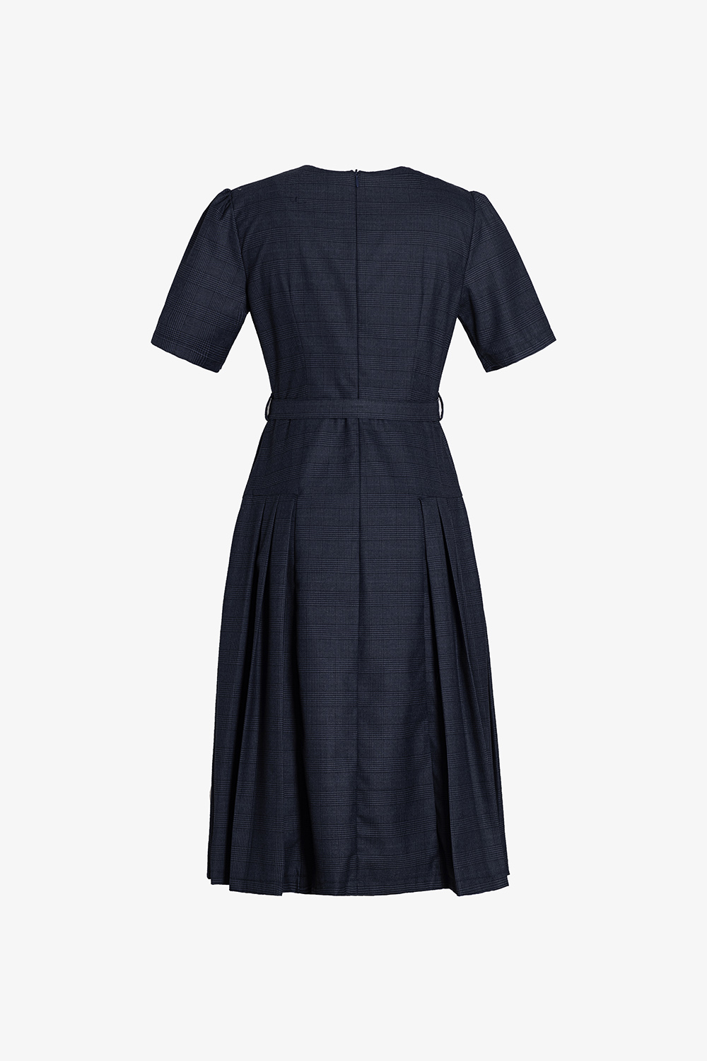 Đầm công sở dáng xòe xếp ly phối belt