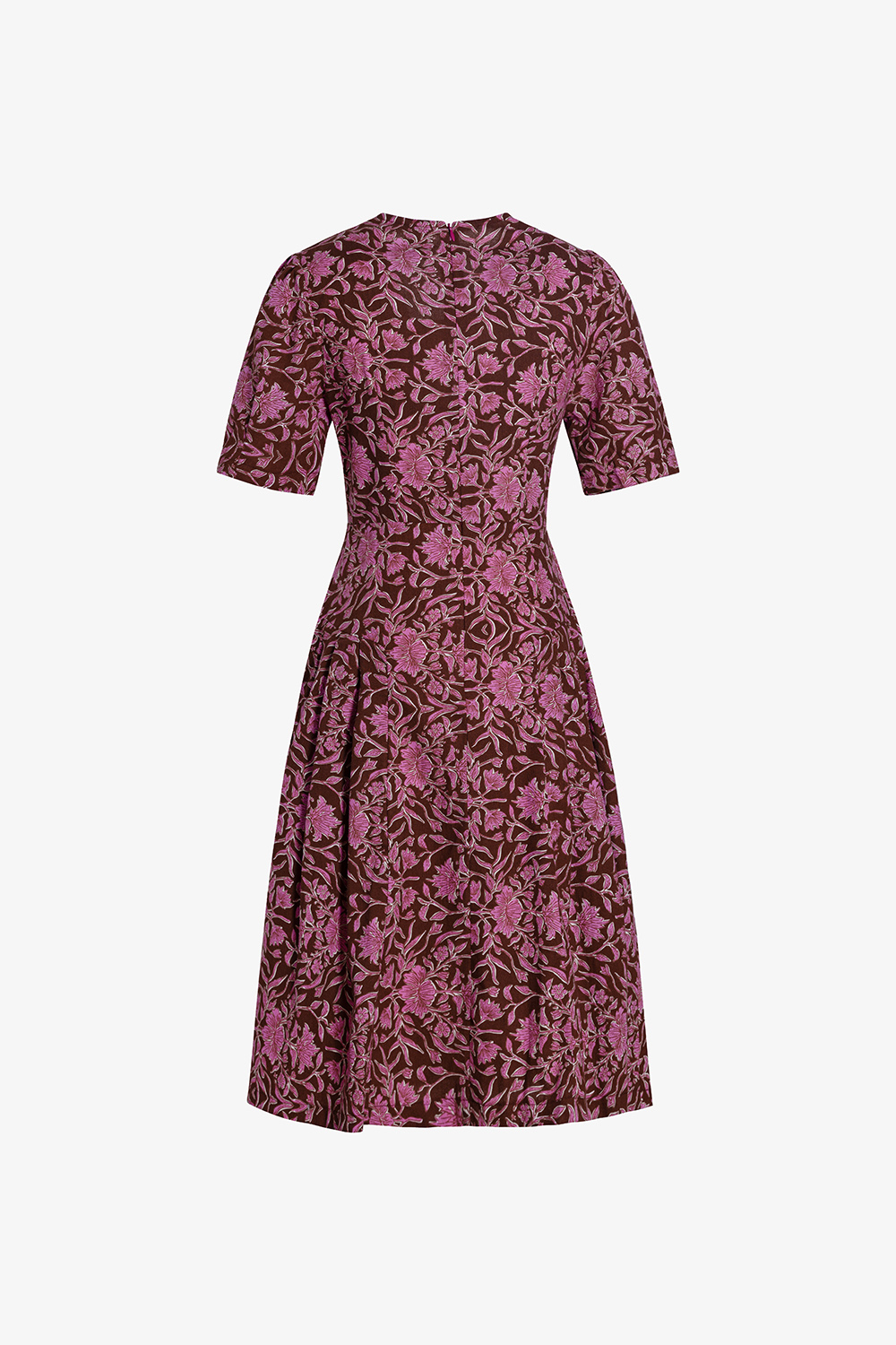 Đầm hoa công sở dáng xòe ngực xếp ly