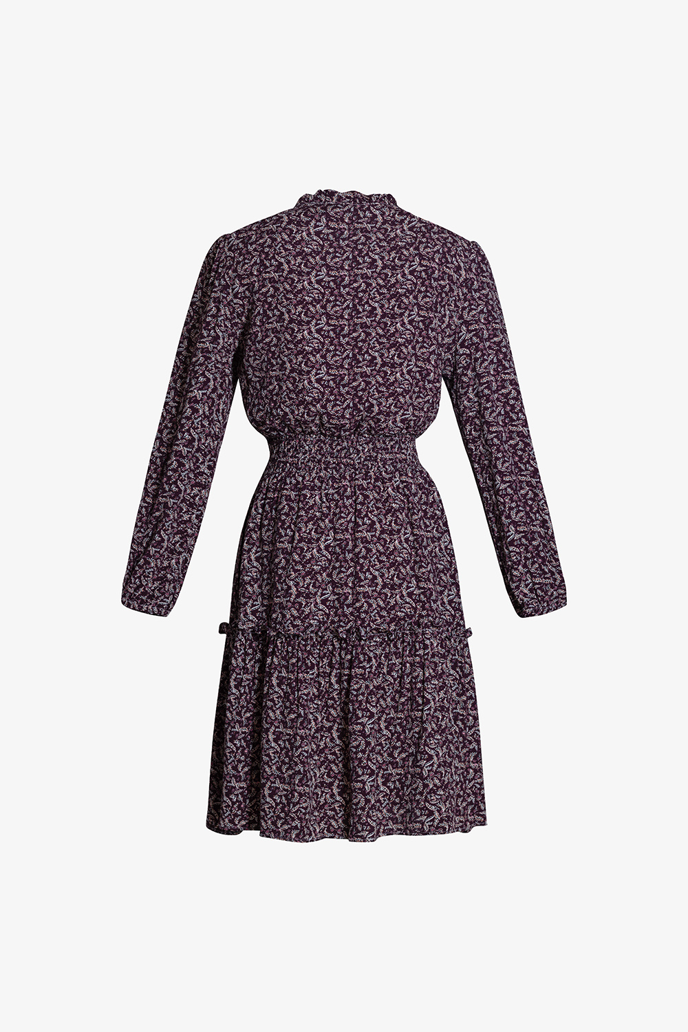 Đầm xòe họa tiết tay dài đuôi cá