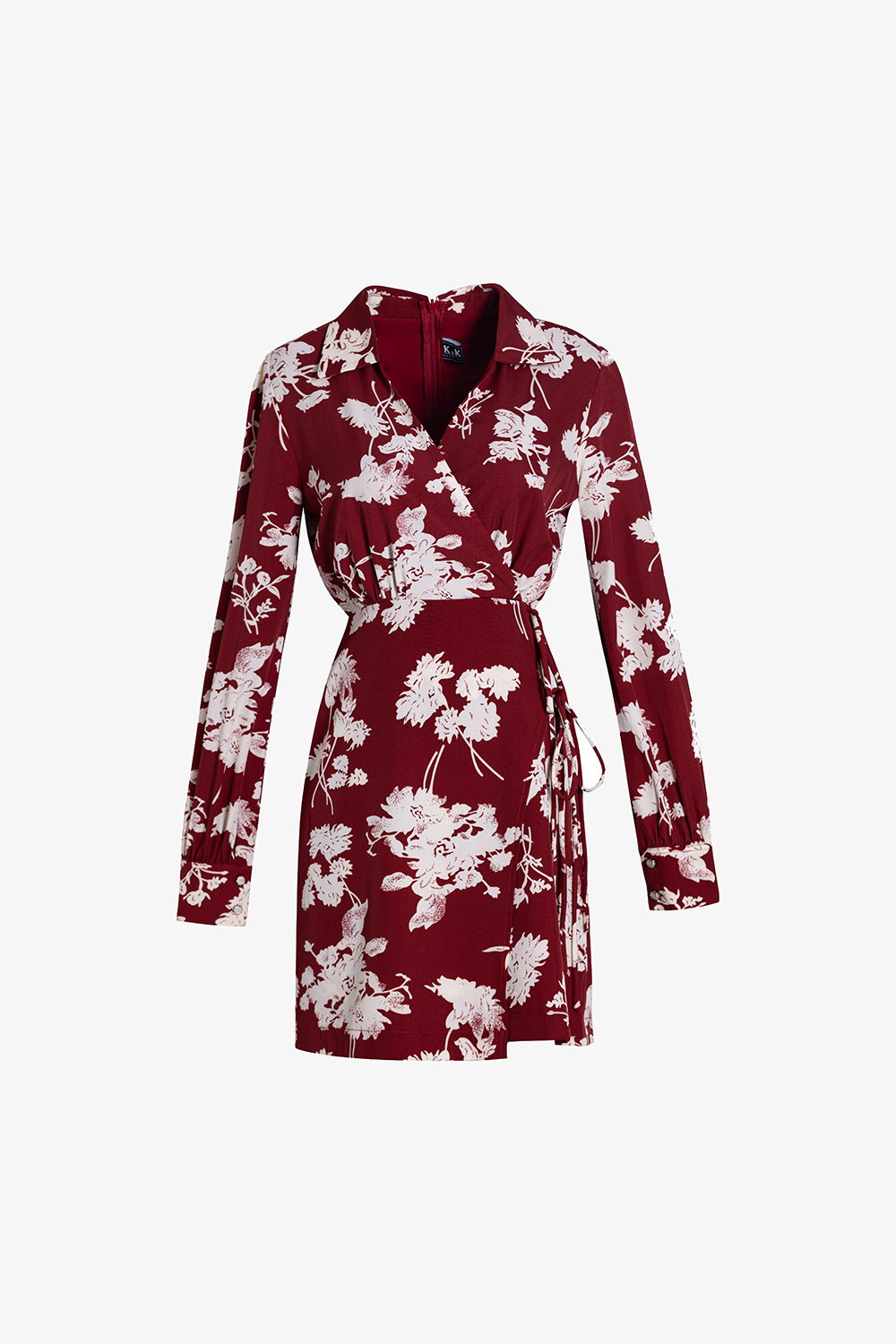 Đầm wrap dress họa tiết hoa tay dài