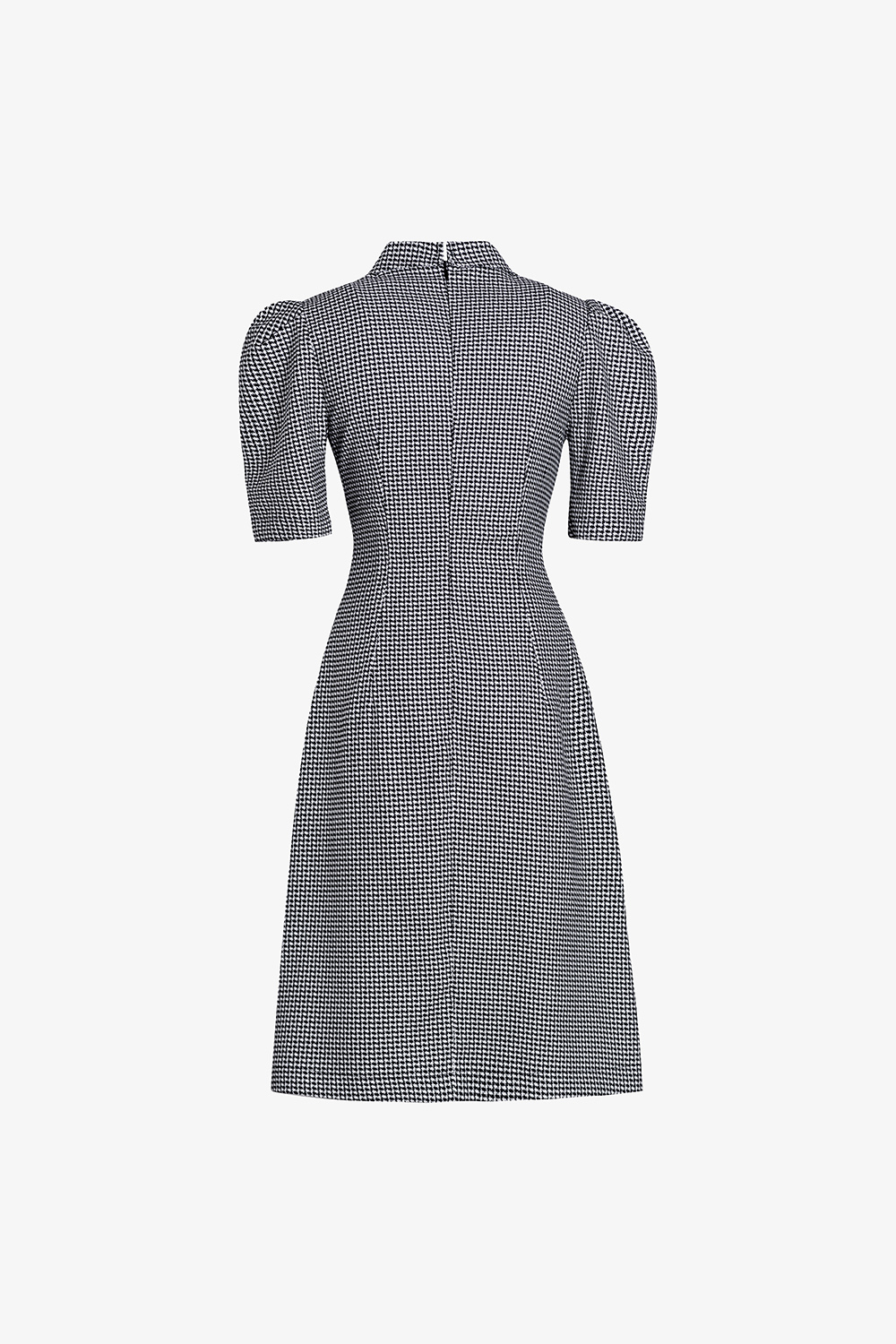 Đầm công sở caro đắp chéo cổ đan tông