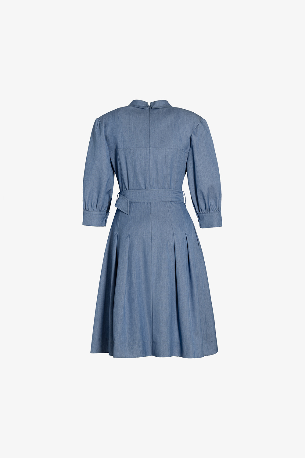 Đầm sơ mi công sở dáng xòe kèm thắt lưng