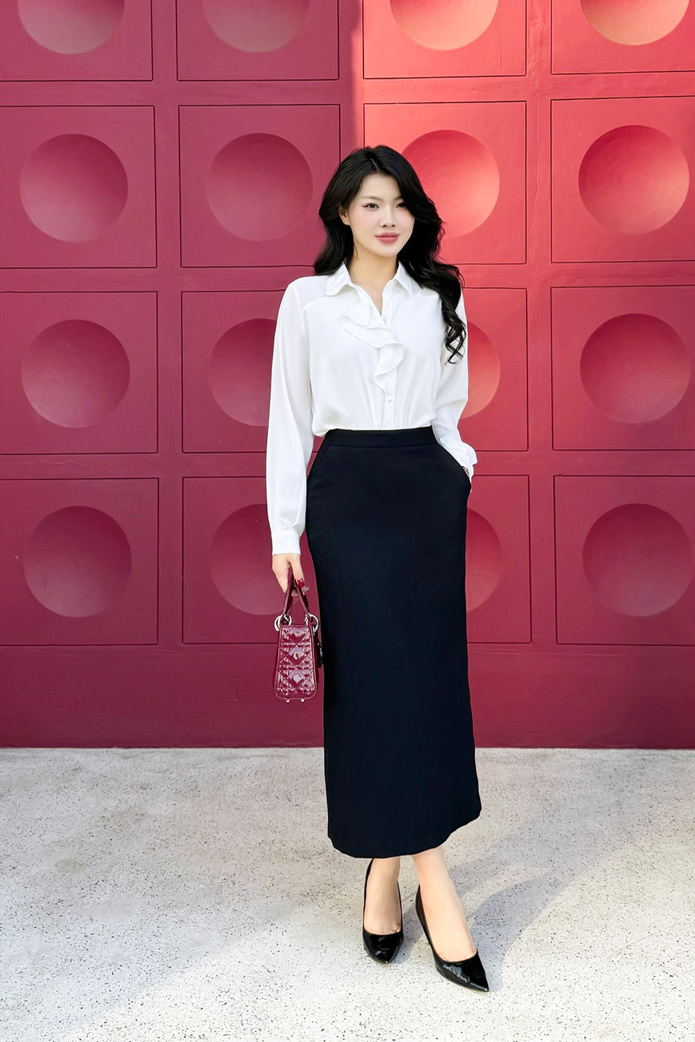 Áo sơ mi trắng công sở tay dài