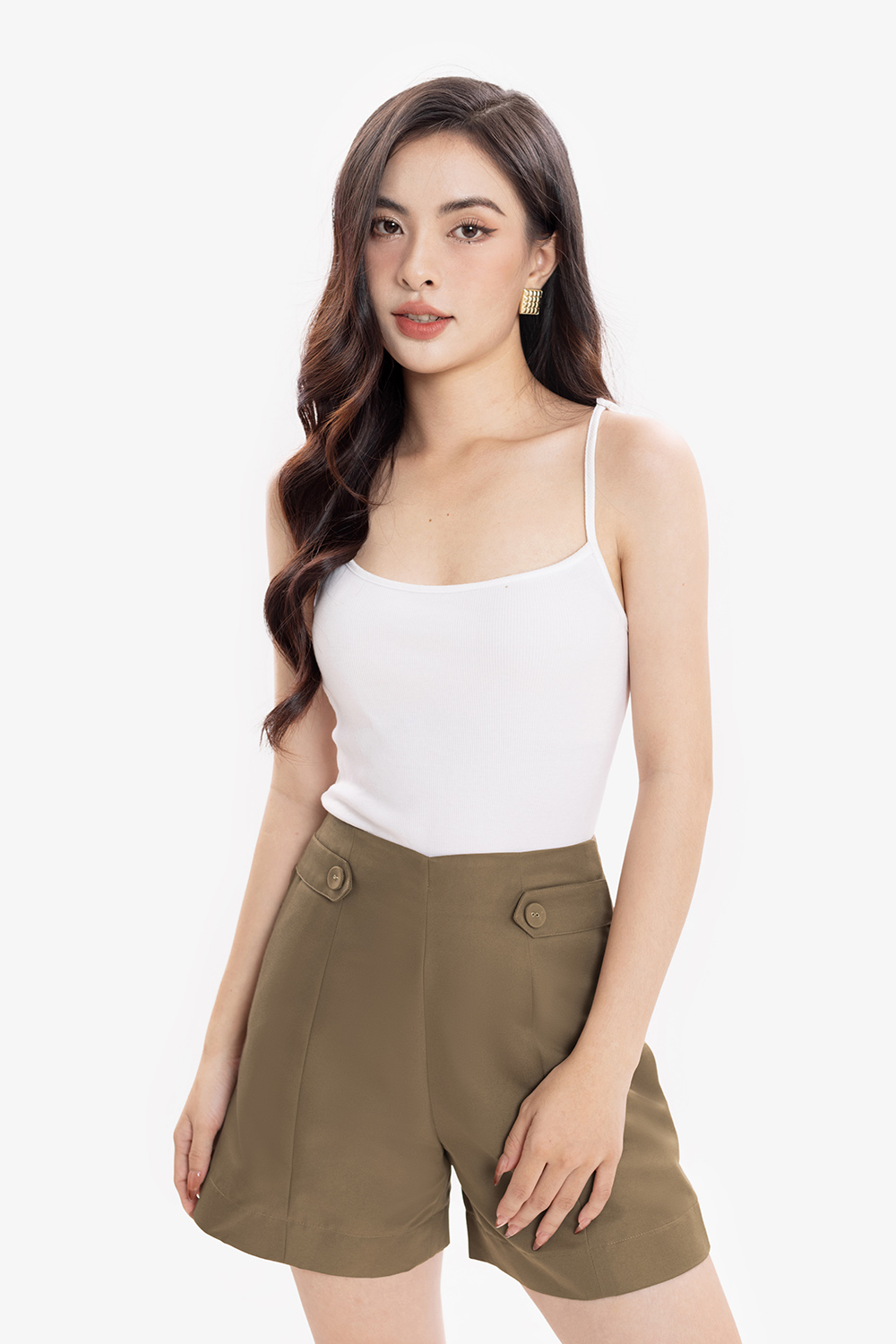 Áo thun hai dây màu trắng