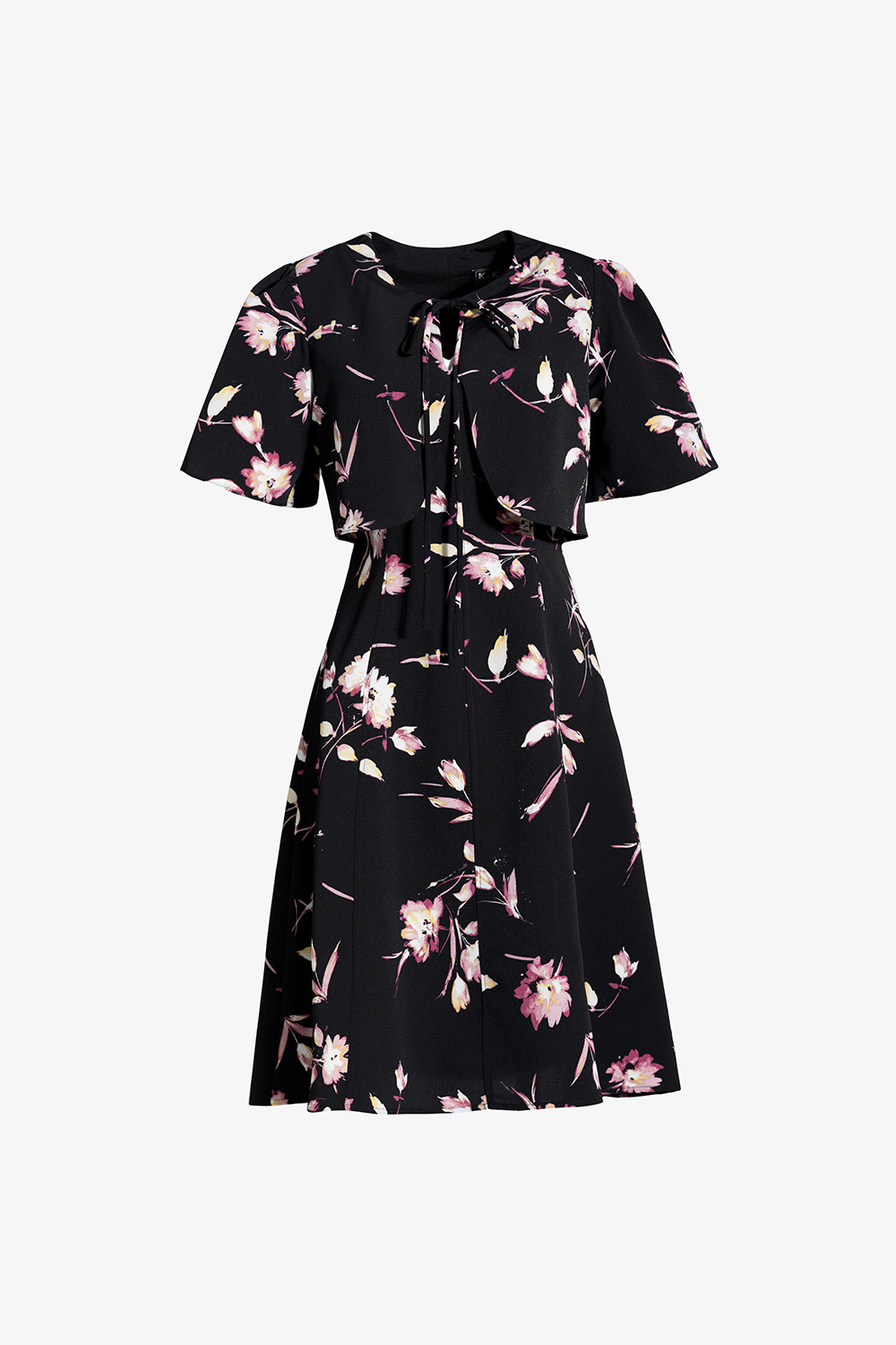 Đầm xòe hoa công sở phối áo khoác