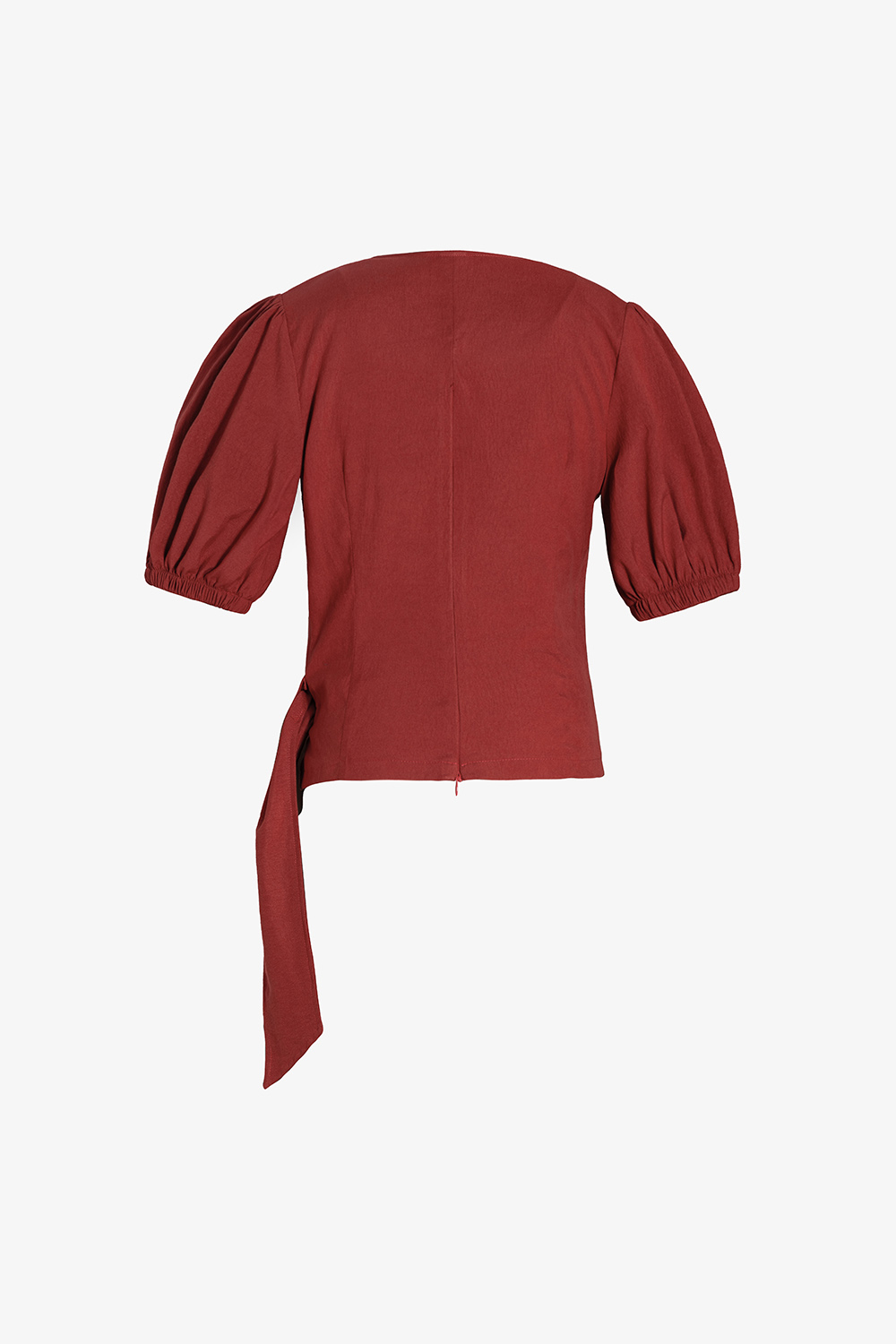 Áo kiểu nữ cổ đắp chéo màu đỏ tay lửng
