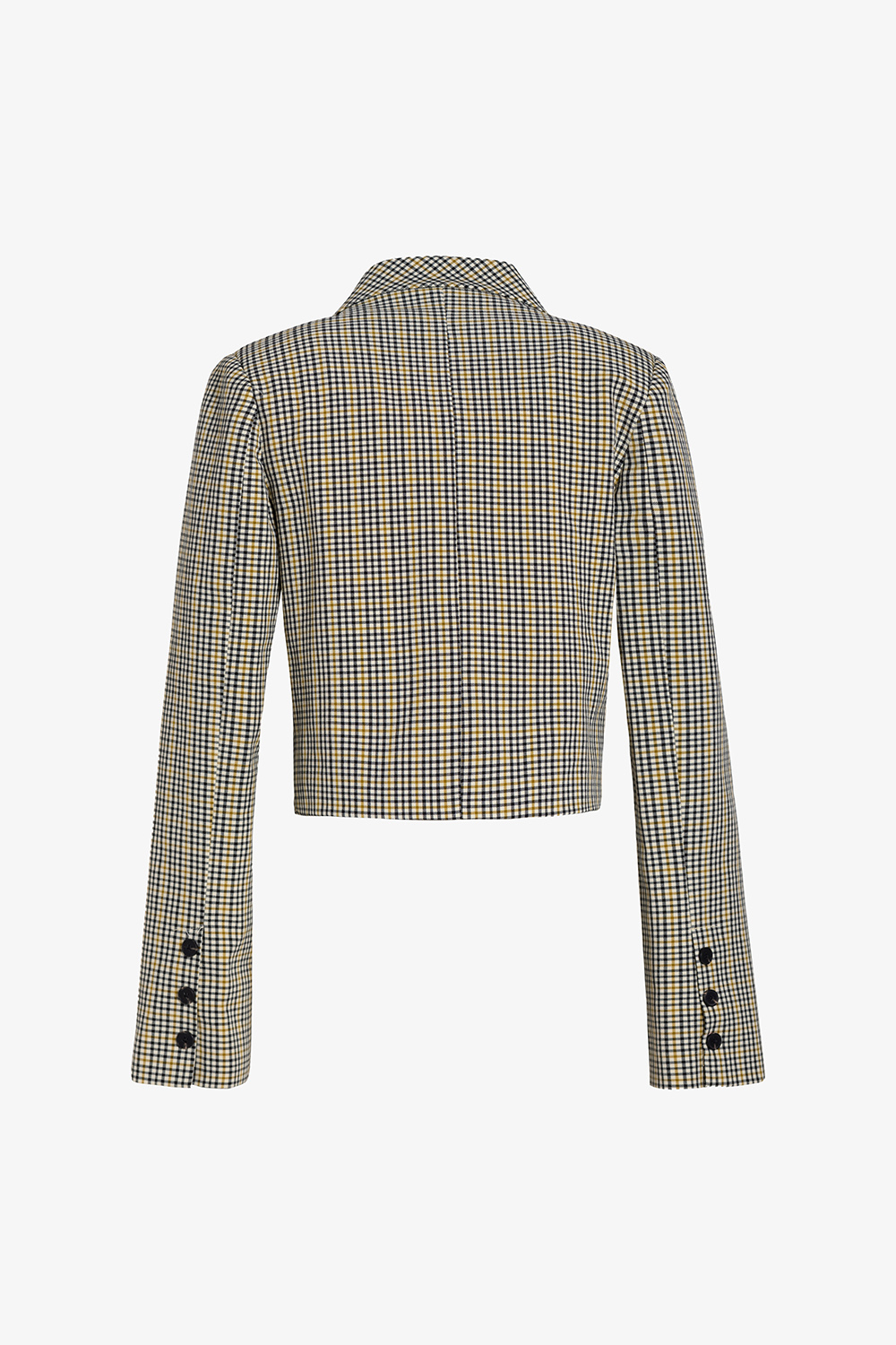 Áo khoác blazer nữ họa tiết caro dáng ngắn