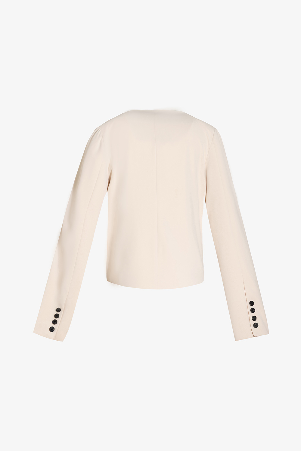 Áo khoác blazer màu kem tay dài