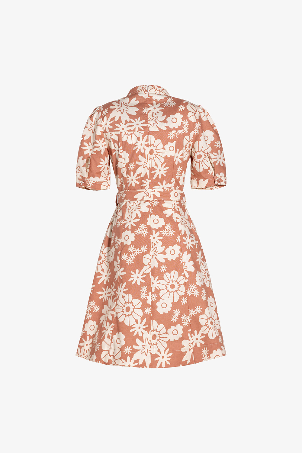 Đầm xòe họa tiết hoa kèm belt