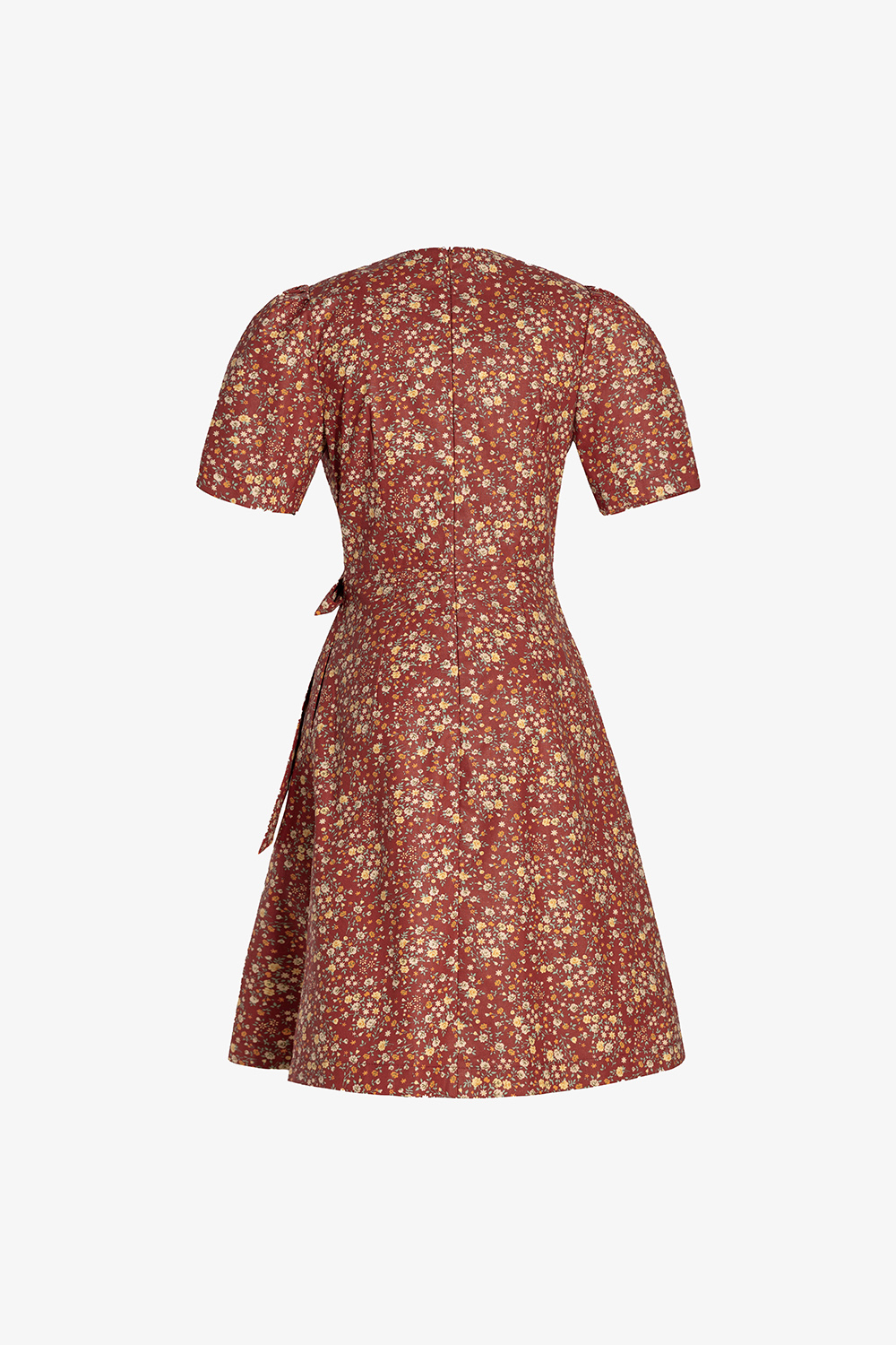 Đầm xòe chữ A cổ V eo phối nơ