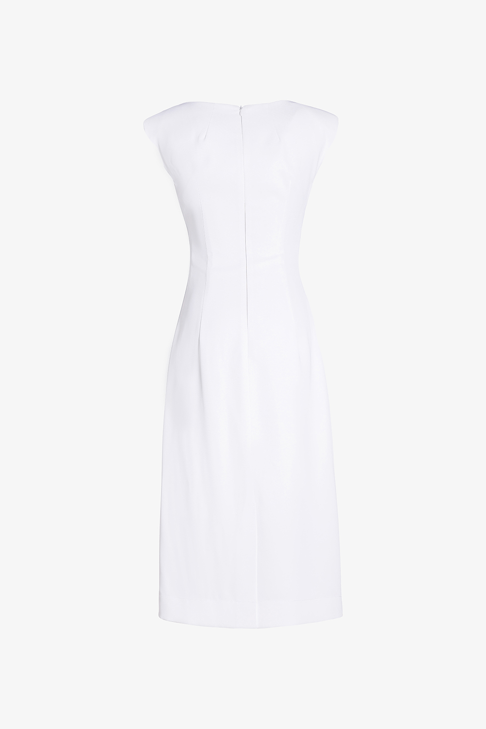 Đầm trắng dáng ôm dài nhún eo