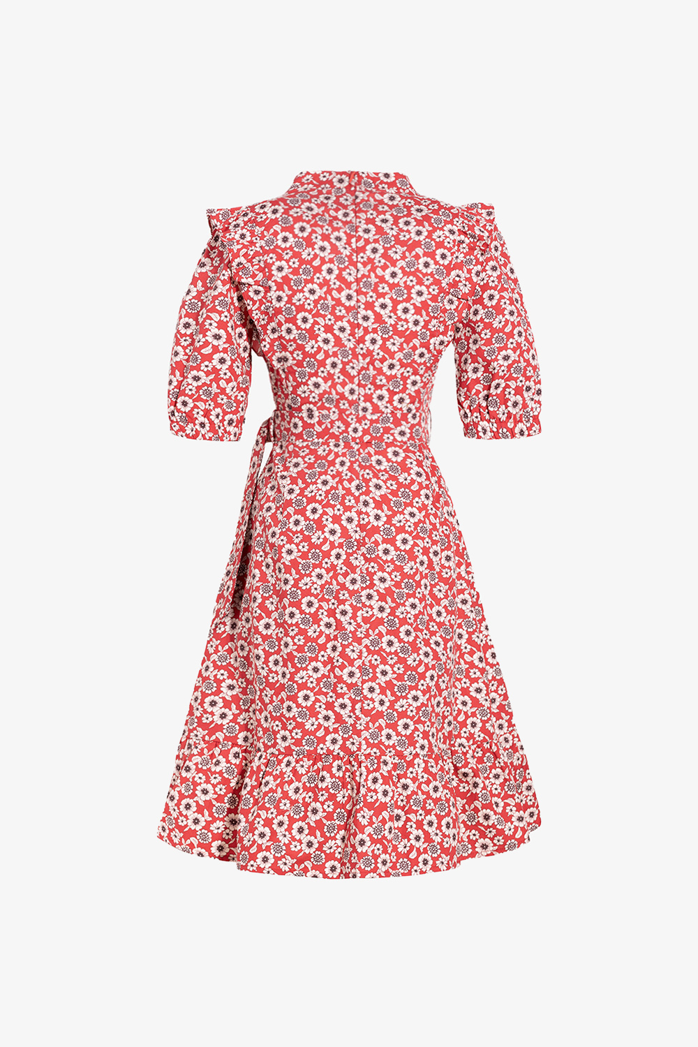 Đầm hoa dáng xòe đuôi cá xếp ly