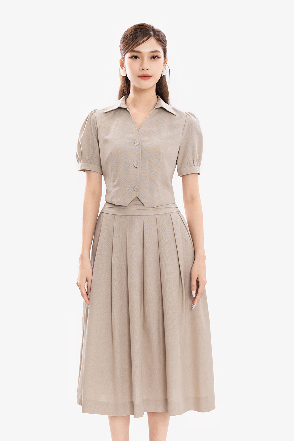 Áo kiểu nữ đẹp dáng croptop tay phồng