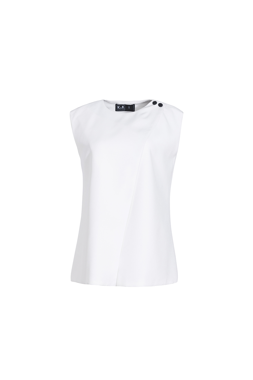 Áo kiểu công sở không tay màu trắng