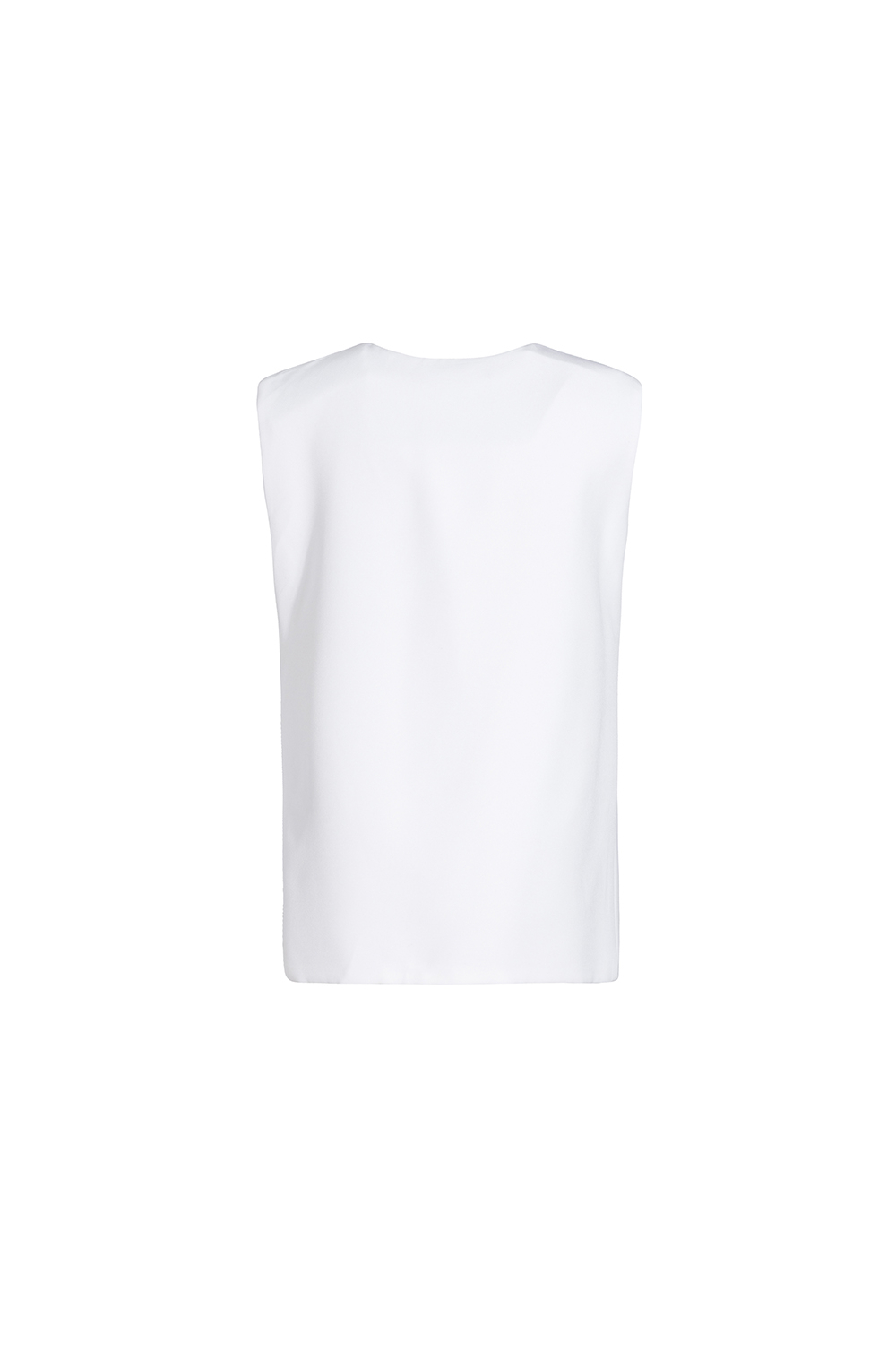 Áo kiểu công sở không tay màu trắng